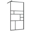 Vidaxl begehete Duschwand mit Regal 115x195 cm Esg-Glas Aluminium Schwarz