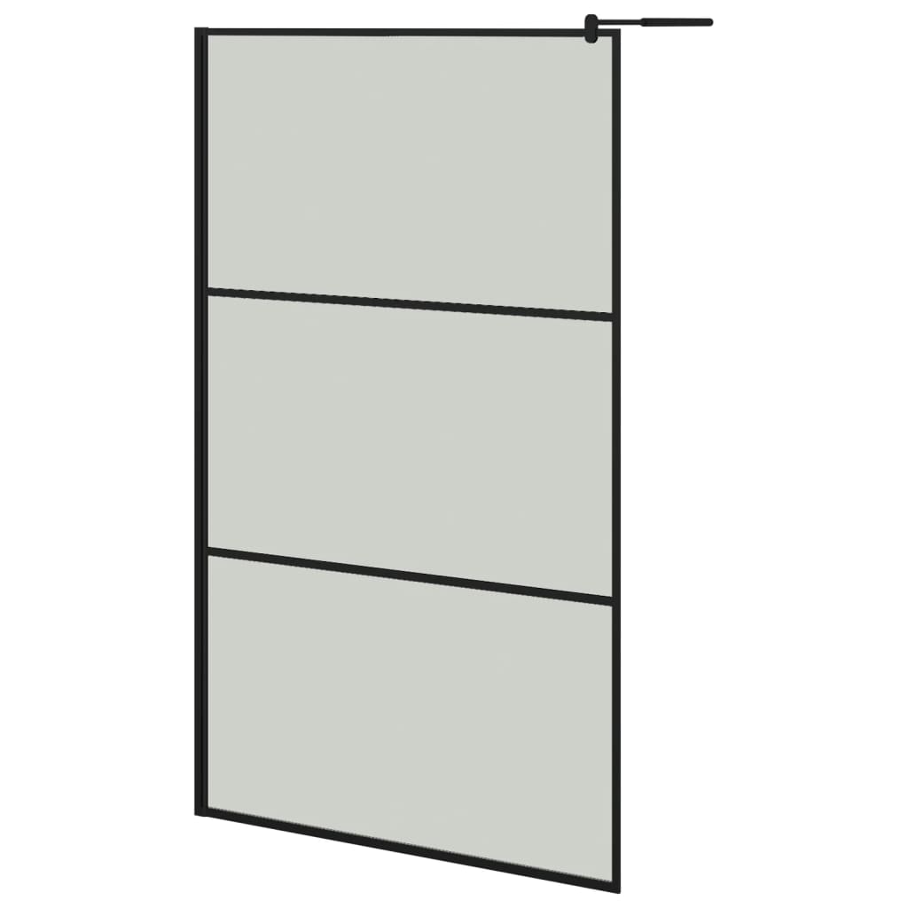 Vidaxl begehete Duschwand mit Regal 115x195 cm Esg-Glas Aluminium Schwarz