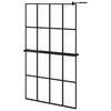 Vidaxl begehete Duschwand mit Regal 118x190 cm Esg-Glas Aluminium Schwarz