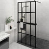 Vidaxl begehete Duschwand mit Regal 118x190 cm Esg-Glas Aluminium Schwarz