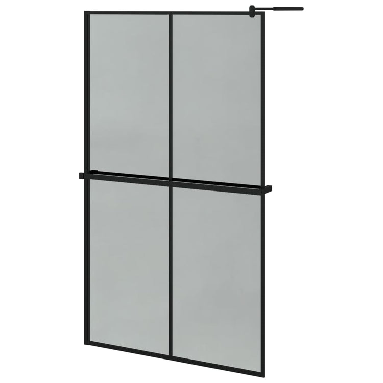Vidaxl begehete Duschwand mit Regal 118x190 cm Esg-Glas Aluminium Schwarz