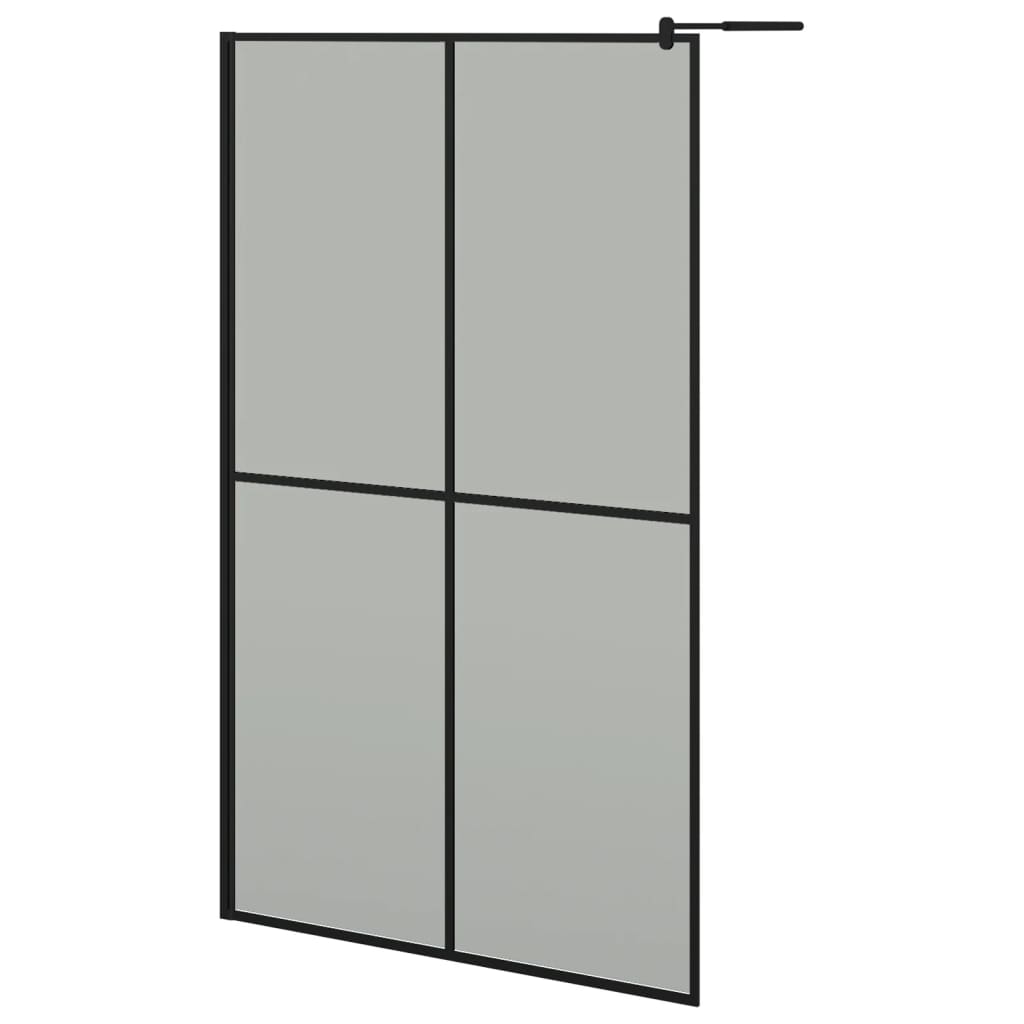 Vidaxl begehete Duschwand mit Regal 118x190 cm Esg-Glas Aluminium Schwarz