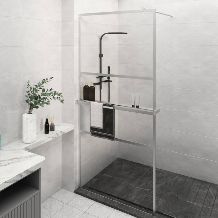Vidaxl Walk-in Duschwand mit Regal 80x195 cm ESG-Glas-Aluminiumchrom