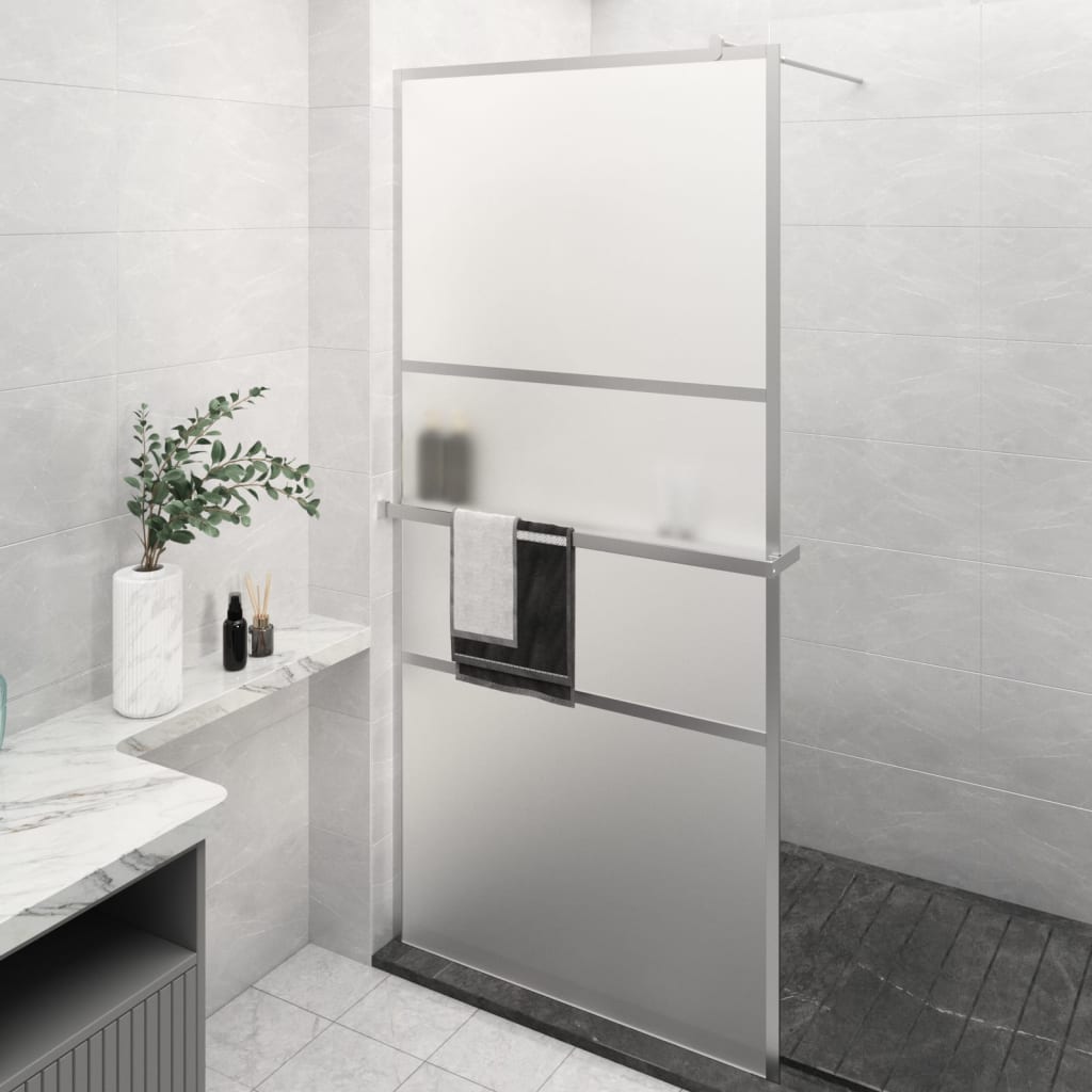 Vidaxl Walk-in Duschwand mit Regal 80x195 cm ESG-Glas-Aluminiumchrom