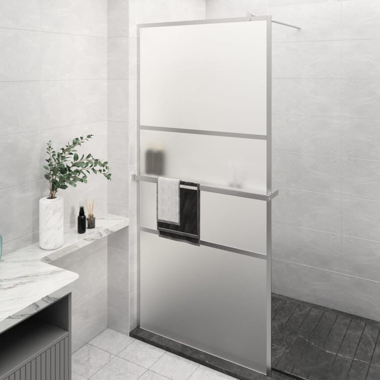 Vidaxl Walk-in Duschwand mit Regal 80x195 cm ESG-Glas-Aluminiumchrom
