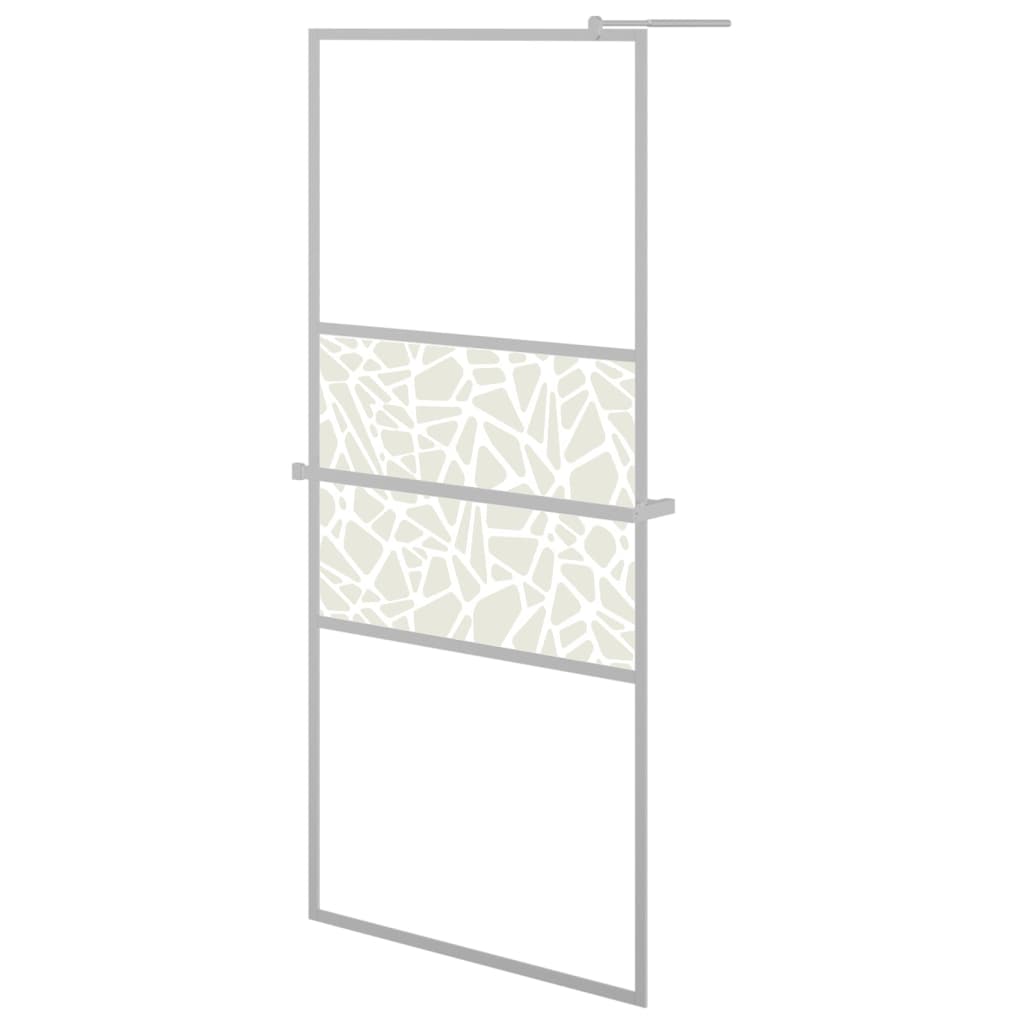 Vidaxl Walk-in Duschwand mit Regal 80x195 cm ESG-Glas-Aluminiumchrom