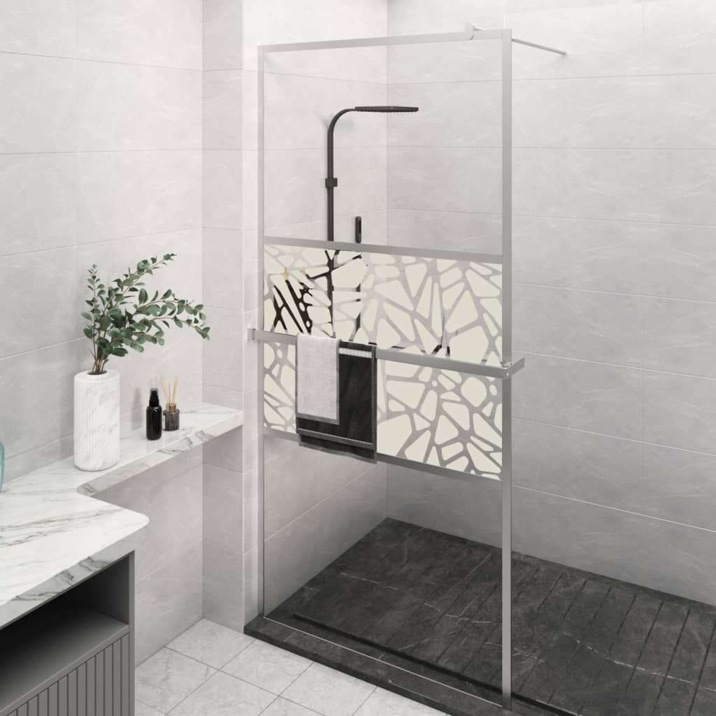Vidaxl Walk-in Duschwand mit Regal 80x195 cm ESG-Glas-Aluminiumchrom