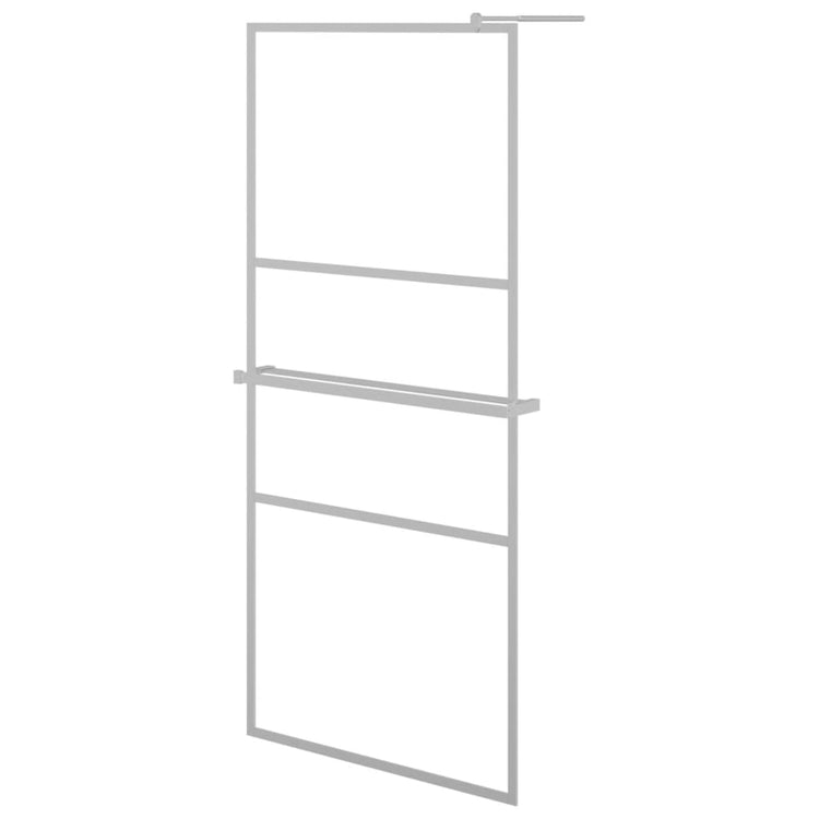 Vidaxl Walk-in-Duschwand mit Regal 100x195 cm ESG-Glas-Aluminiumchrom