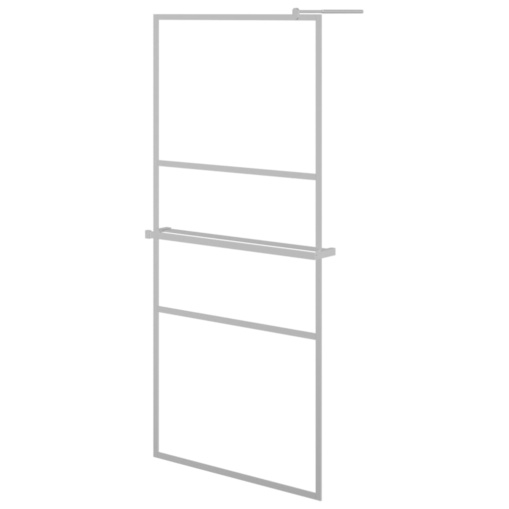 Vidaxl Walk-in-Duschwand mit Regal 100x195 cm ESG-Glas-Aluminiumchrom