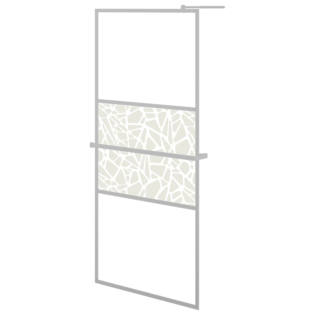 Vidaxl Walk-in-Duschwand mit Regal 100x195 cm ESG-Glas-Aluminiumchrom