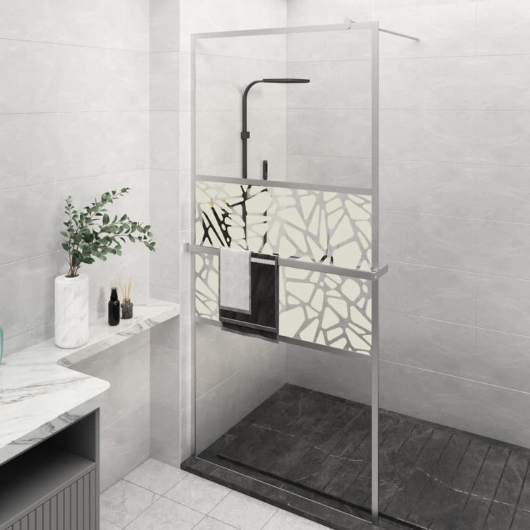 Vidaxl Walk-in-Duschwand mit Regal 100x195 cm ESG-Glas-Aluminiumchrom
