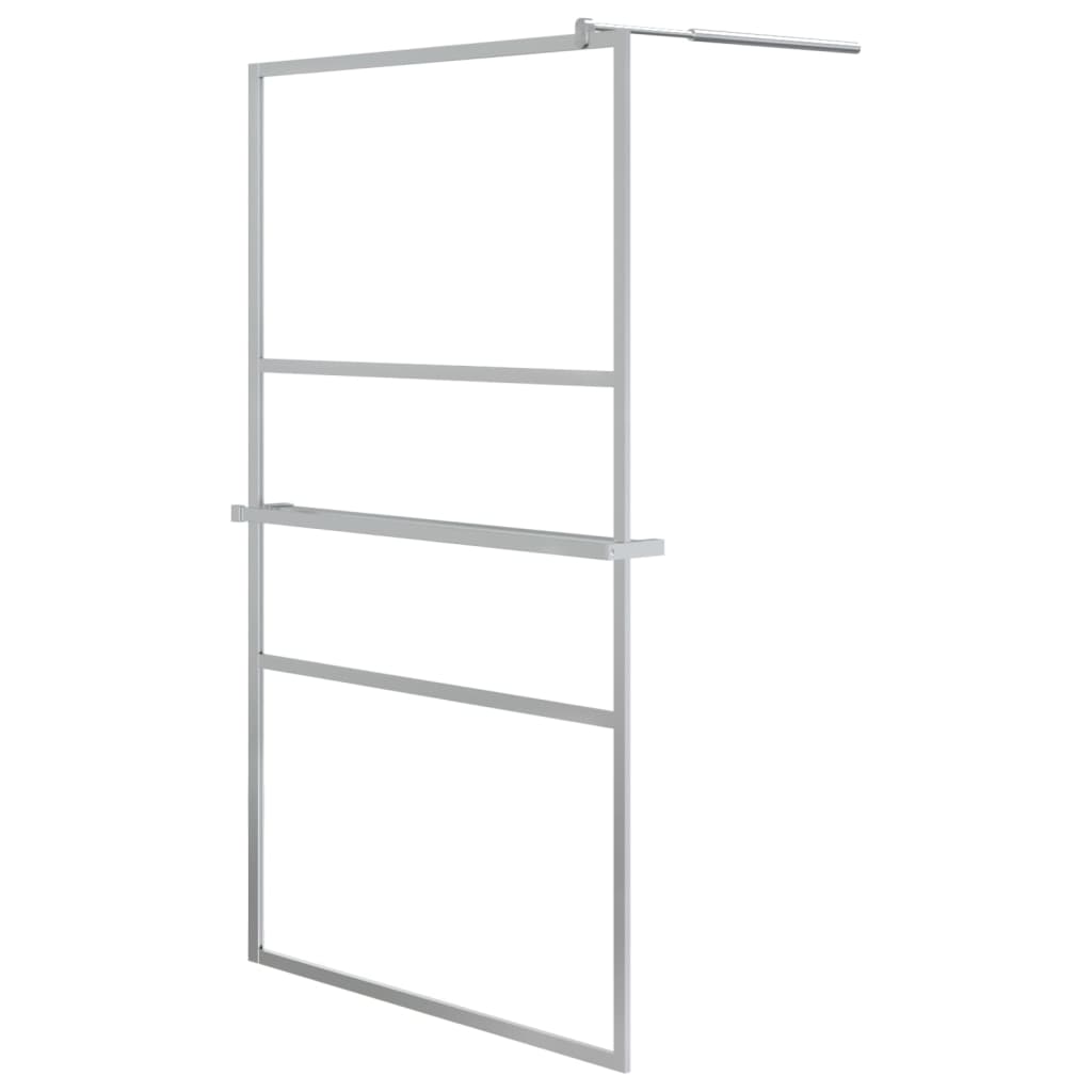 Vidaxl Walk-in-Duschwand mit Regal 115x195 cm ESG-Glas-Aluminiumchrom