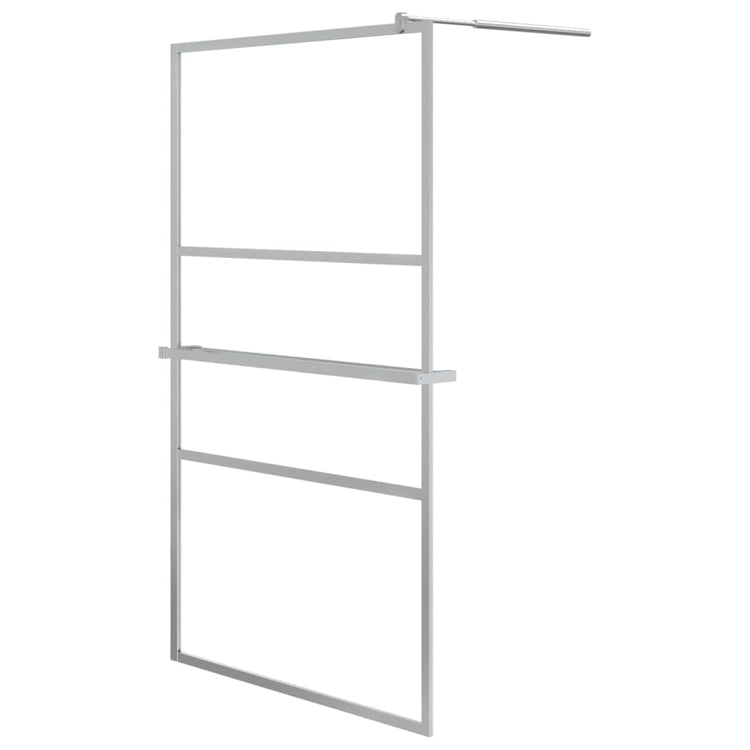 Vidaxl Walk-in-Duschwand mit Regal 115x195 cm ESG-Glas-Aluminiumchrom