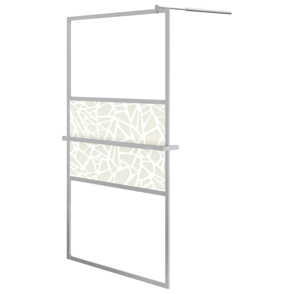 Vidaxl Walk-in-Duschwand mit Regal 115x195 cm ESG-Glas-Aluminiumchrom
