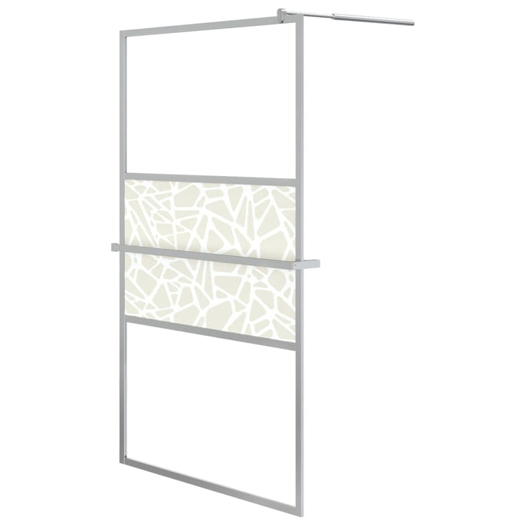 Vidaxl Walk-in-Duschwand mit Regal 115x195 cm ESG-Glas-Aluminiumchrom