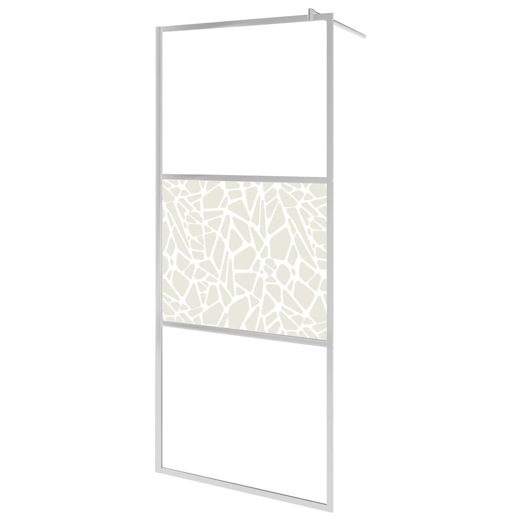 Vidaxl Walk-in-Duschwand mit Regal 115x195 cm ESG-Glas-Aluminiumchrom