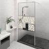 Vidaxl Walk-in-Duschwand mit Regal 115x195 cm ESG-Glas-Aluminiumchrom