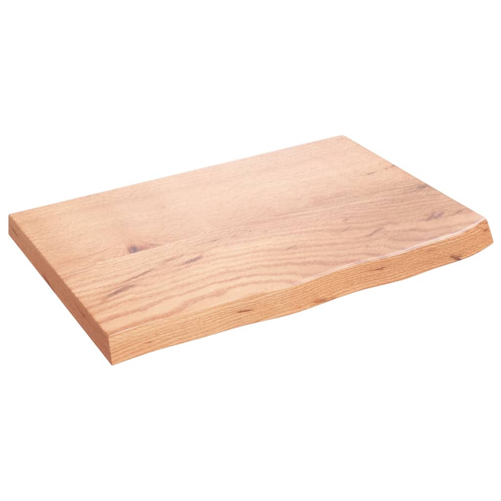Vidaxx Waschtischplatte 60x40x (2-4) cm behandeltes Massivholz hellbraun