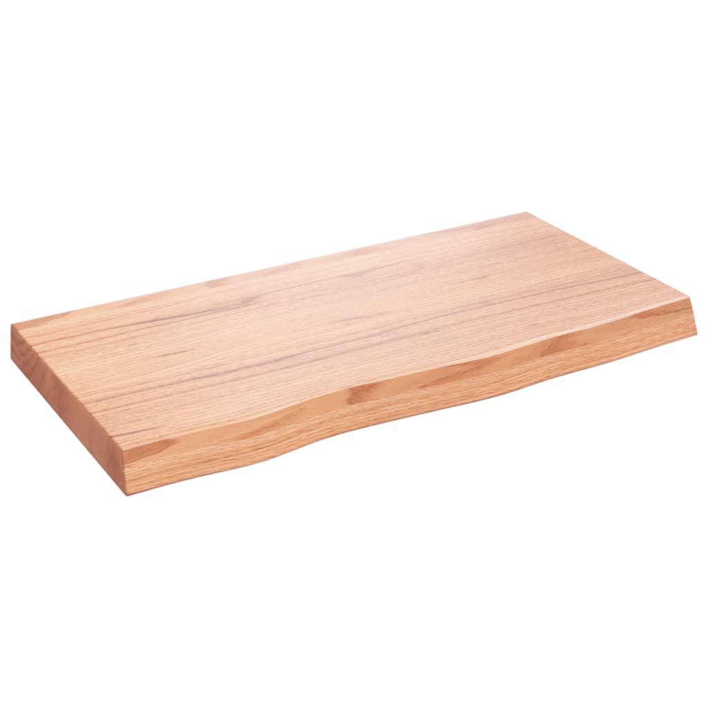 Vidaxx Waschtischplatte 80x40x (2-6) cm behandeltes Massivholz hellbraun