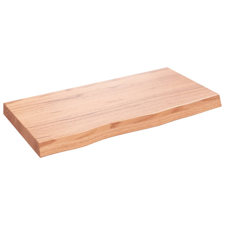 Vidaxx Waschtischplatte 80x40x (2-6) cm behandeltes Massivholz hellbraun