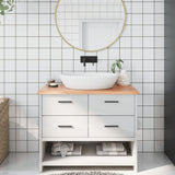 VIDAXL WASHBAIN TABELLE 100x40x2 behandeltes massives Holz hellbraun - afbeelding 1