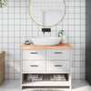 VIDAXL WASHBAIN TABELLE 100X60X (2-6) CM behandeltes massives Holz hellbraun