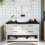 VIDAXL WASHBAIN TABELLE 100X30X (2-6) CM behandelt massives Holz dunkelbraun - afbeelding 1