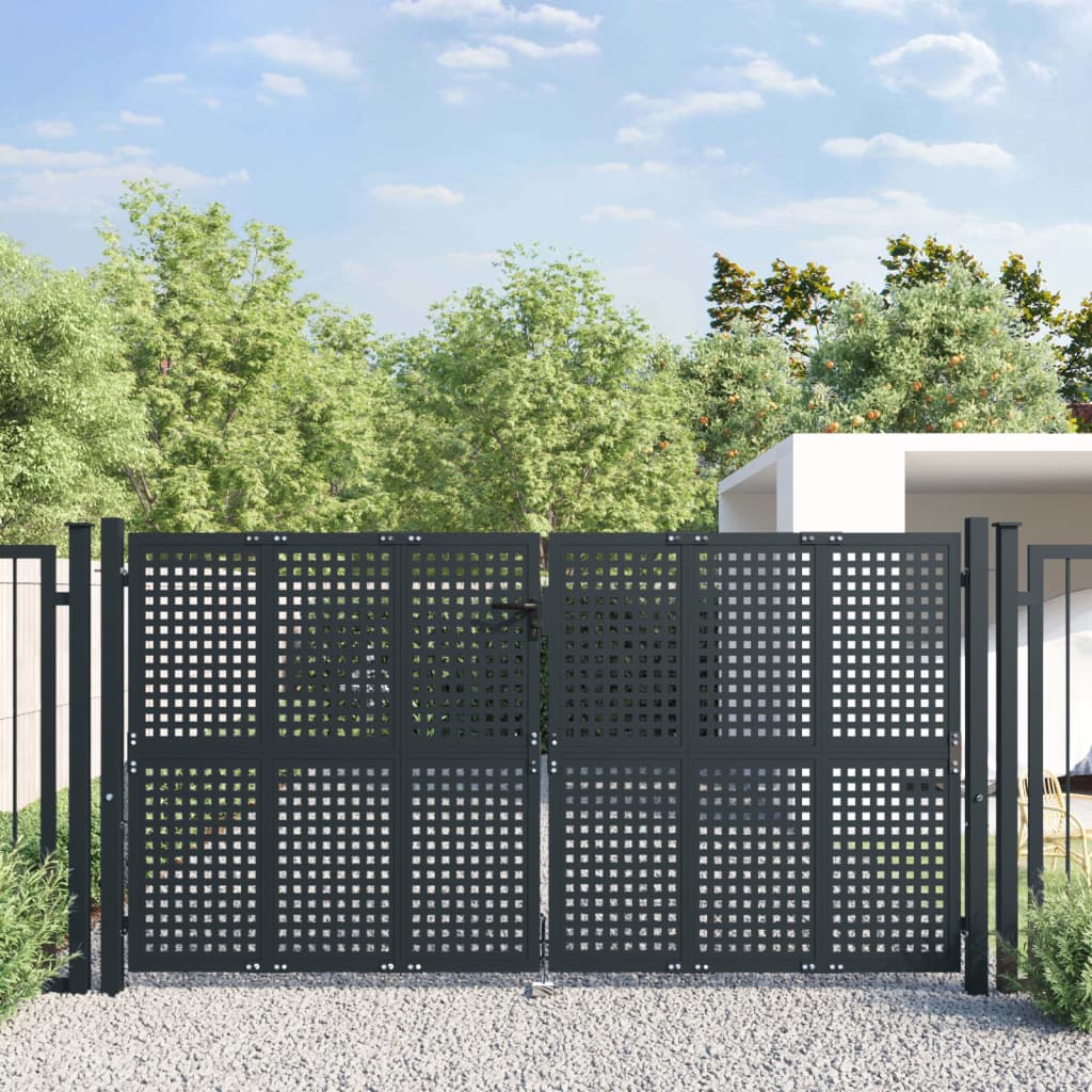 VIDAXL -Anschluss 300x150 cm Stahl Anthrazit -geläutet