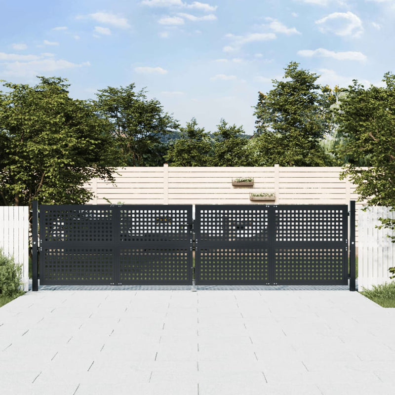 VIDAXL -Anschluss 400x125 cm Stahl Anthrazit -geläutet