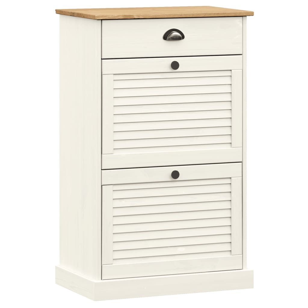 Vidaxl Schuhschrank vigo 60x35x96 cm Festkiefer weiß