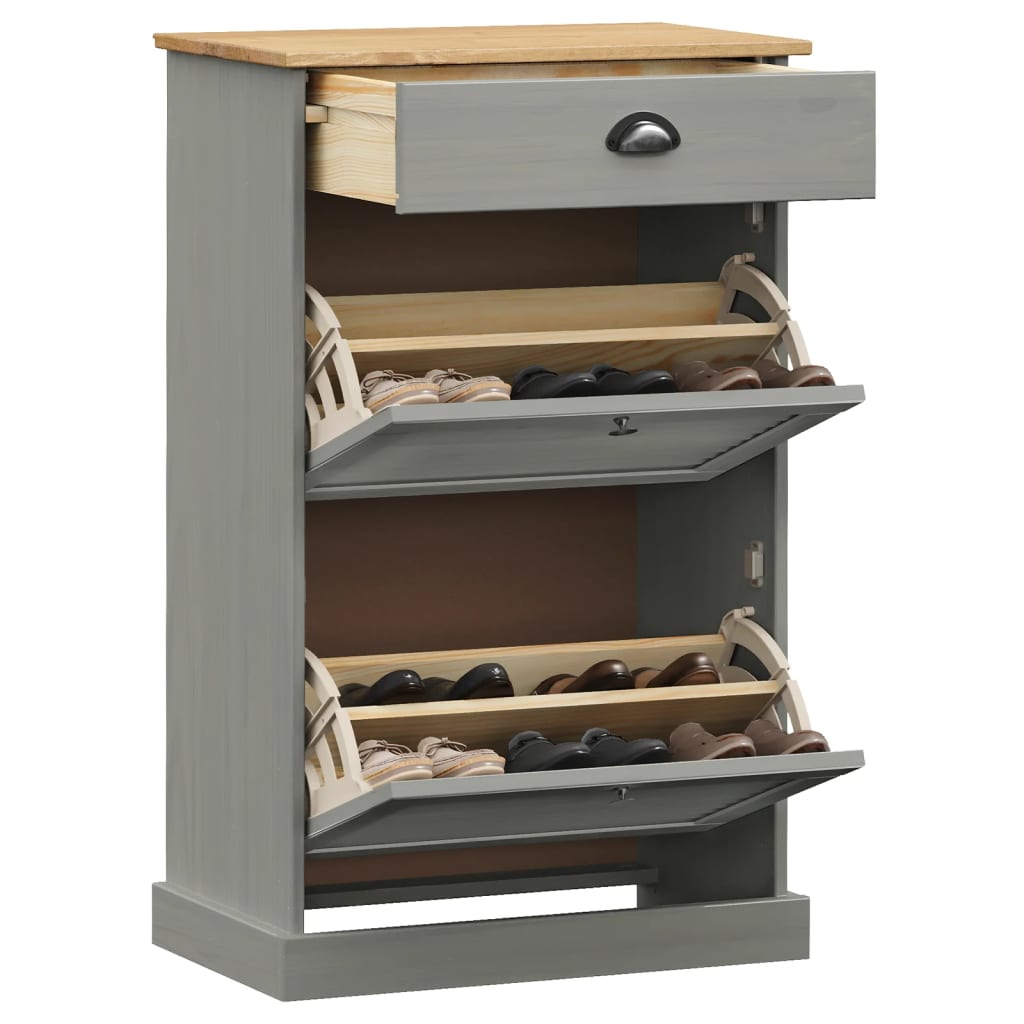 Vidaxl Schuhschrank vigo 60x35x96 cm Festkieferngrau