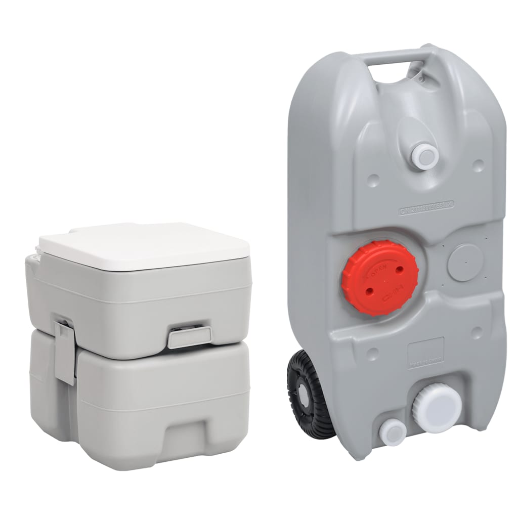 Vidaxl Camping -Toilette und Wassertank tragbar eingestellt