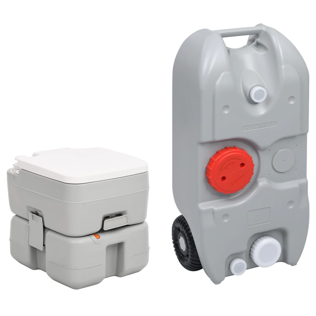 Vidaxl Camping -Toilette und Wassertank tragbar eingestellt