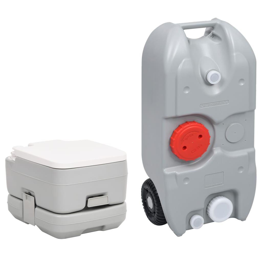 Vidaxl Camping -Toilette und Wassertank tragbar eingestellt