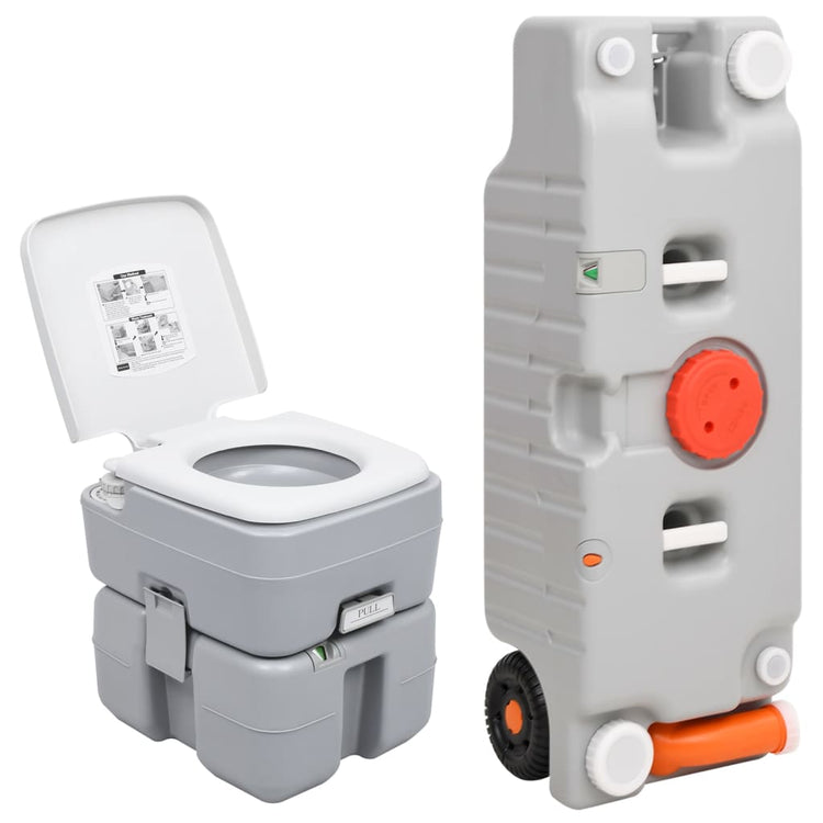 Vidaxl Camping -Toilette und Wassertank tragbar eingestellt