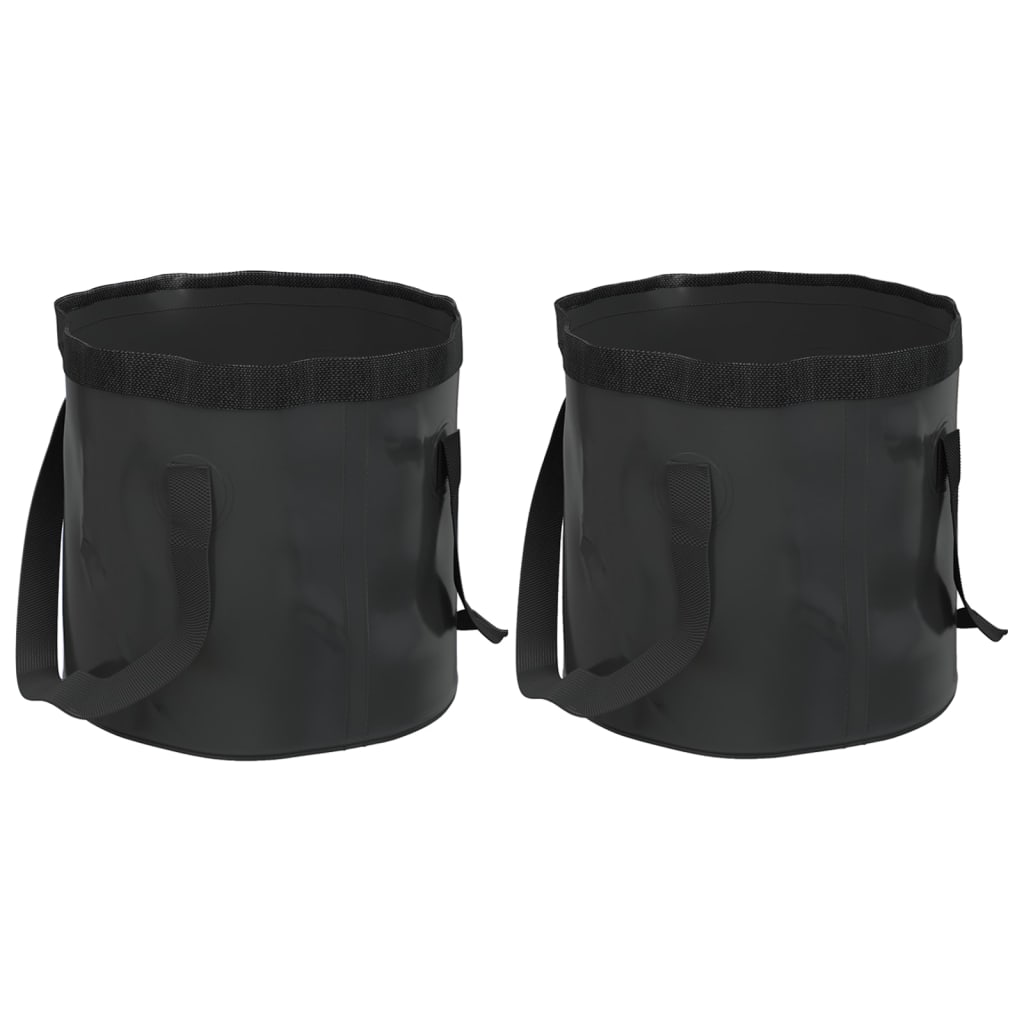 Vidaxl Emmers 2 PCs falten 30 l PVC Schwarz