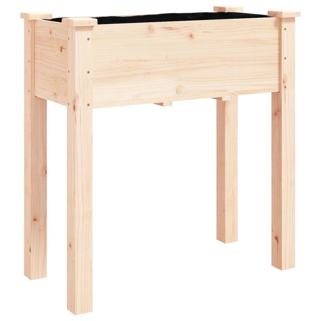 Vidaxx Pflanzgefäß auf Rädern 71x37x80 cm aus massivem Kiefernholz