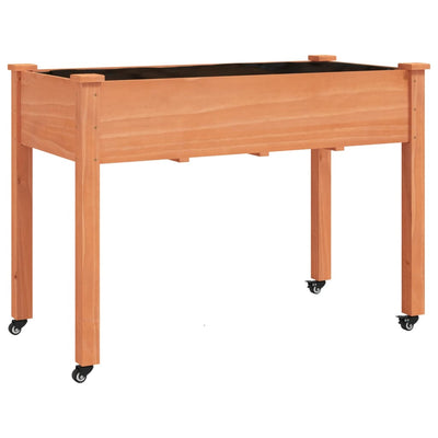 Vidaxx Pflanzgefäß auf Rädern 118x59x80 cm massives Kiefernholz braun