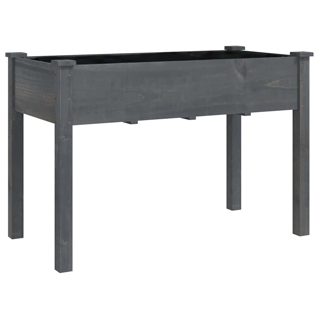 Vidaxx Pflanzgefäß auf Rädern 118x59x80 cm massives Kiefernholz grau