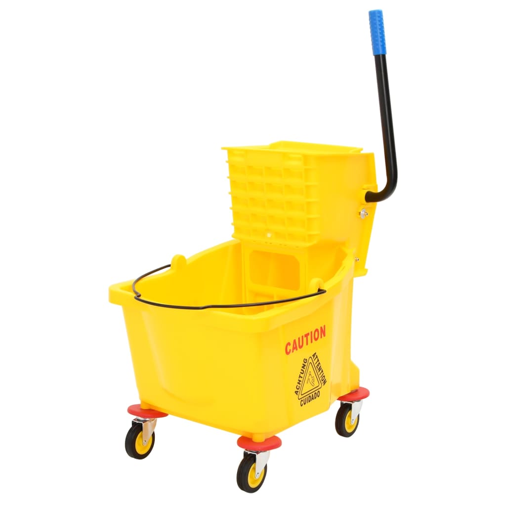 Vidaxl Mopp mit Schriftsteller und Rädern 36 l Polypropengelb