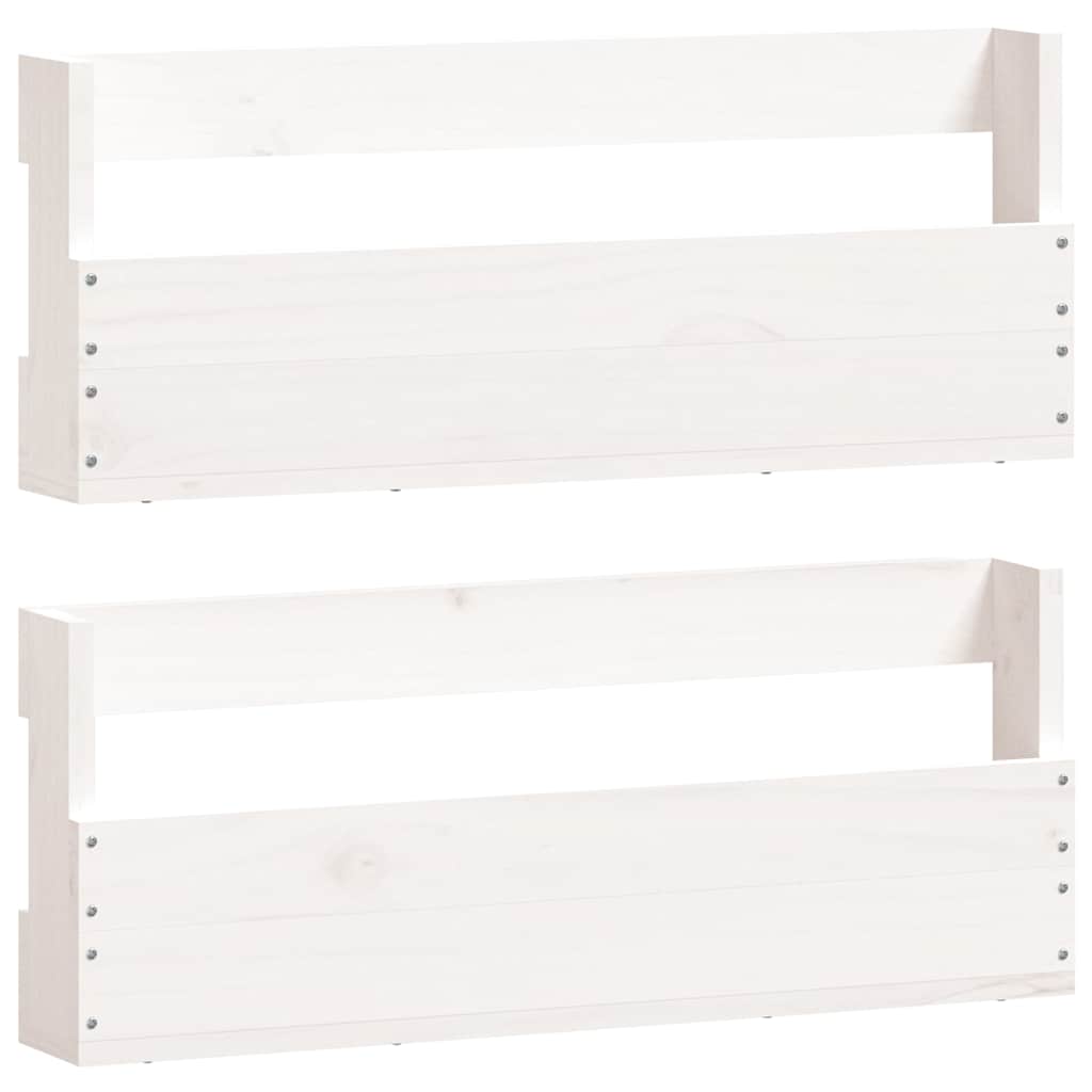 VIDAXL -Schuhregal 2 ST 59x9x23 cm Festkiefer weiß
