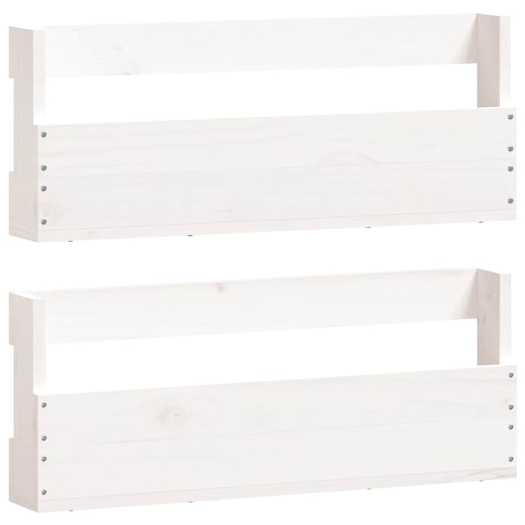 VIDAXL -Schuhregal 2 ST 59x9x23 cm Festkiefer weiß