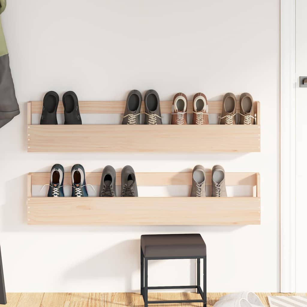 Vidaxl Wandschuhe Racks 2 PCs 110x9x23 cm Festkiefer