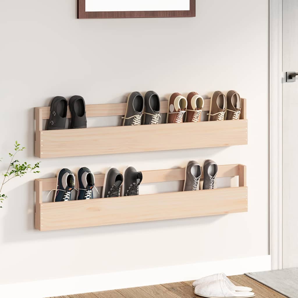 Vidaxl Wandschuhe Racks 2 PCs 110x9x23 cm Festkiefer