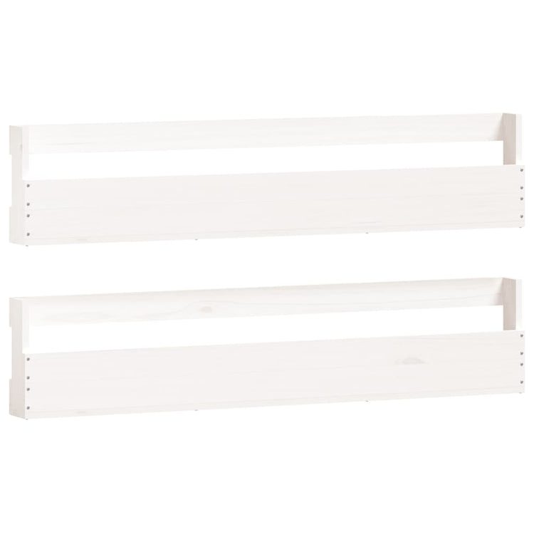 Vidaxl -Wandschuhe Racks 2 PCs 110x9x23 cm Festkiefer weiß weiß