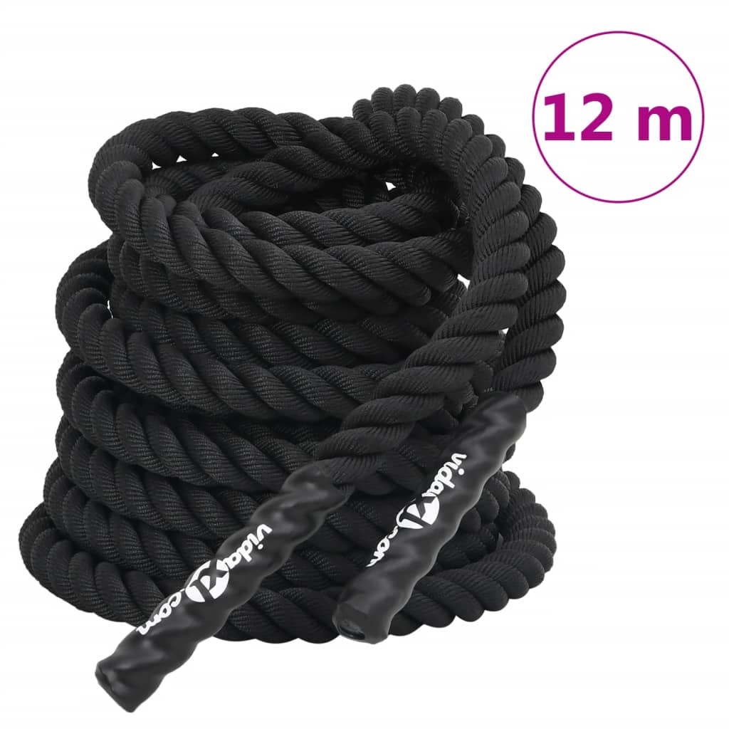 Vidaxl -Schlachtseil 12 m 9 kg Polyester schwarz