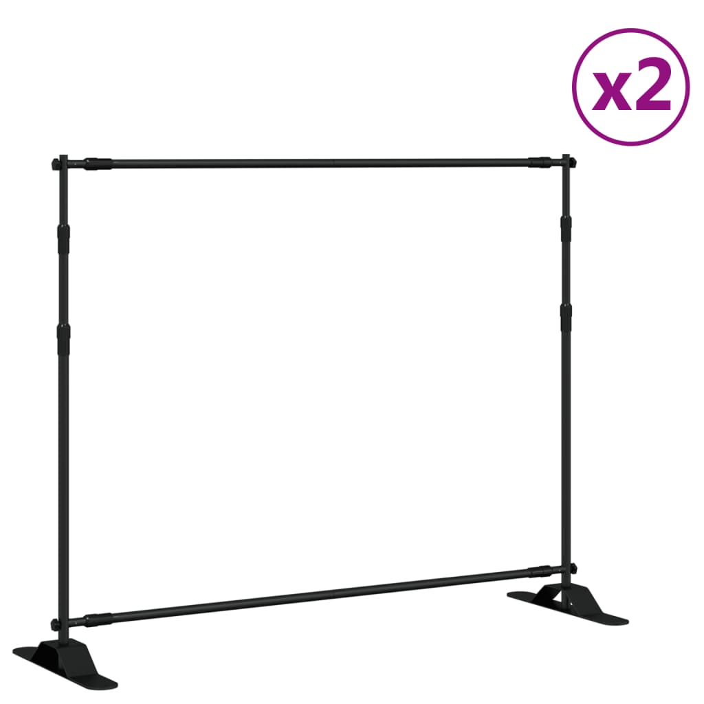 Vidaxl Hintergrund steht 2 ST 254x243 cm Stahlschwarz