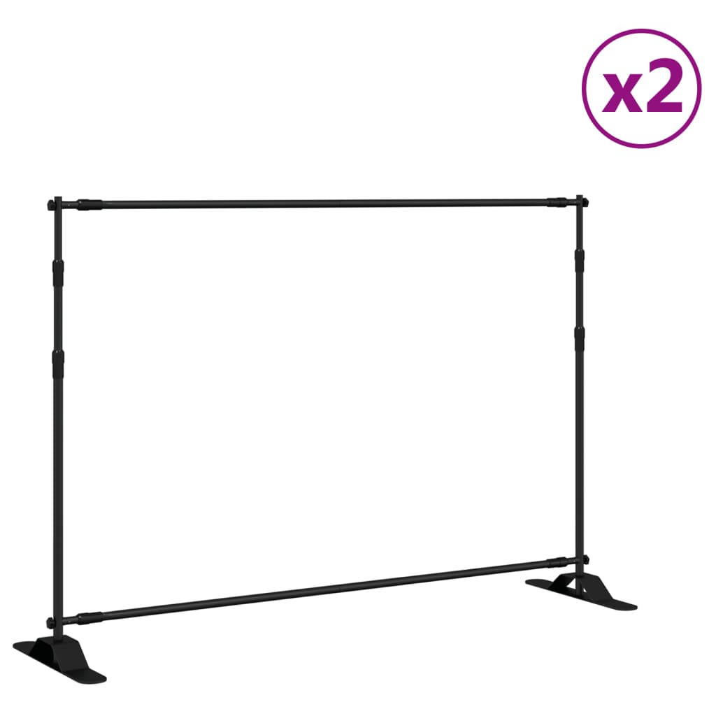 VIDAXL -Hintergrund steht 2 PCs 305x243 cm Stahlschwarz
