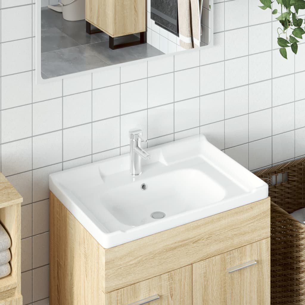 VIDAXL WASHBAIN RETTANGULAR 61 x 48 x 23 cm Keramik Weiß