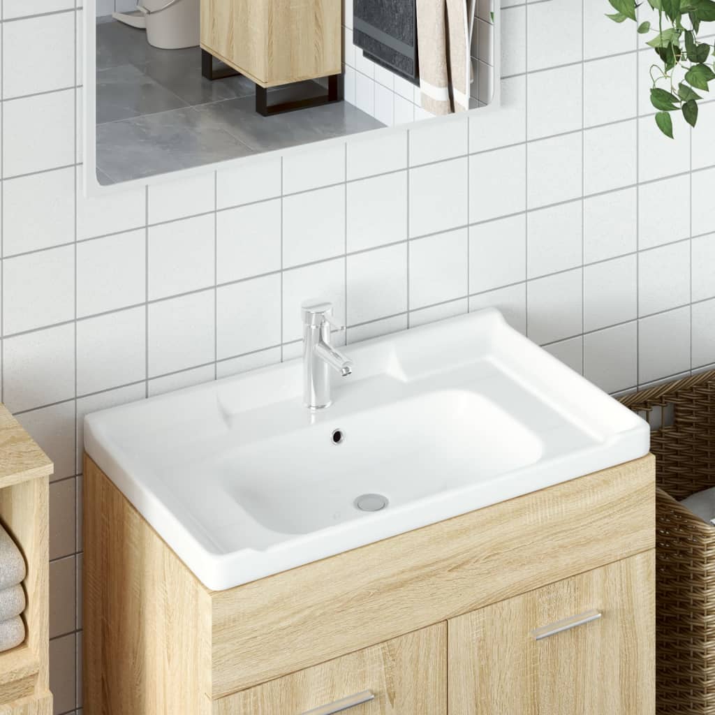 VIDAXL WASHBAIN RETTANGULAR 81 x 48x23 cm Keramik Weiß